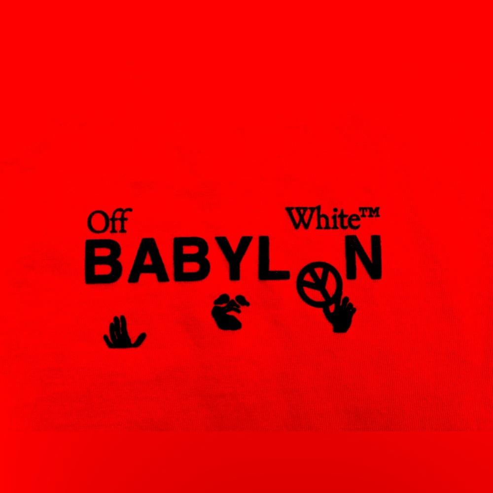 Men’s Off-White x Babylon Red t-shirt Sz Small Like New